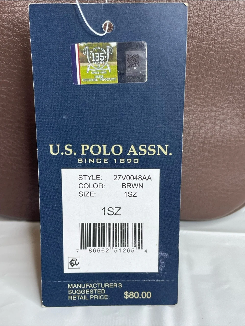 U.S. Polo Assn. Brown Satchel with Gold Studs